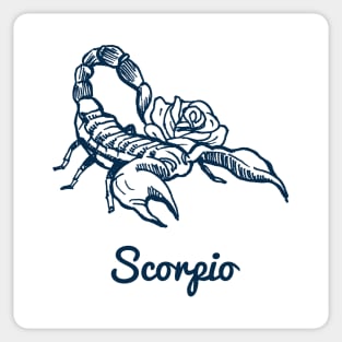 Scorpio Zodiac Horoscope with Scorpion with Flower Sign and Name Sticker